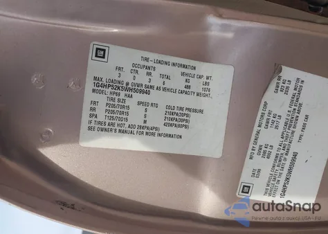 1998 Buick Lesabre Custom from USA, damaged, VIN 1G4HP52K5WH509940